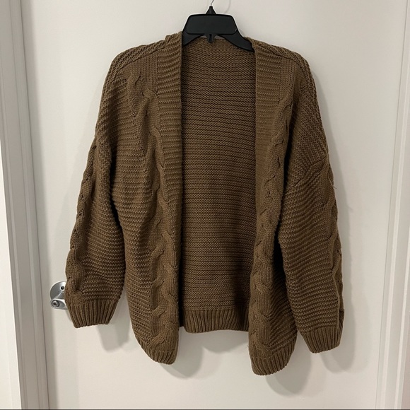 Sweaters - Olive Green Oversized Cardigan